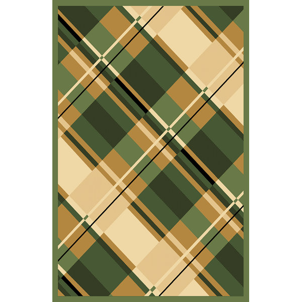 Ivy Bronx Mccampbell 3D Hand Carved Green/Beige Area Rug Wayfair